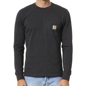Carhartt Men's Loose Fit Heavyweight Long-Sleeve Pocket T-Shirt Black Large